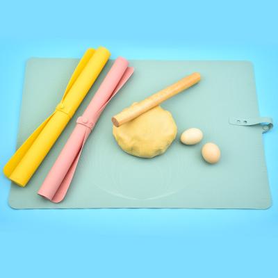 China Easily Cleaned Baking utensils reusable non-stick high temperature resistant silicone flour mat with scale for sale