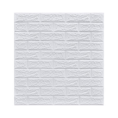 China Asian Zen waterproof covering panel wall self-adhesive peel and stick 3d foam brick wallpaper for sale