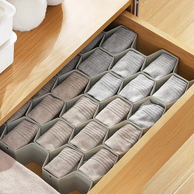 China Bathroom Home furnishings honeycomb drawer dividers organizing plastic layered classification storage dividers for sale