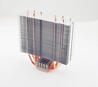 China Aluminum heatsink radiator with 5 heatpipes for Intel Computer CPU for sale