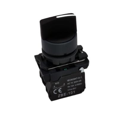 China ON-OFF-ON selector switch 22mm 3 position with interlock XB5 AD33 with 2NO selector push button switch for sale