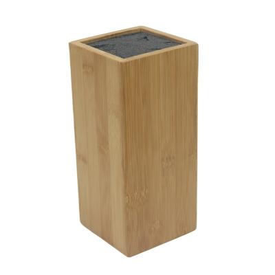 China Sustainable Rectangular Knife Block Bamboo Knives Stand Holder And Home Kitchen Knife Holder With Adjustable Bristles for sale