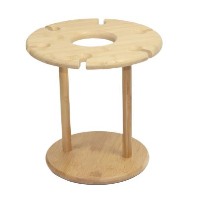 China Viable bamboo goblet holder house with table top restaurant wine glass cabinet creative glass upside down display rack for sale