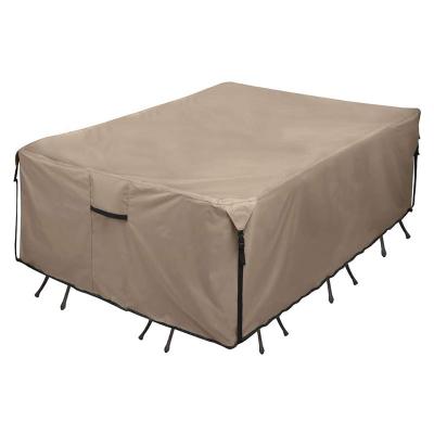 China Waterproof Polyester Fabric 600D Outdoor Wicker Furniture Covers Waterproof Table Cover Patio Square Table Cover for sale