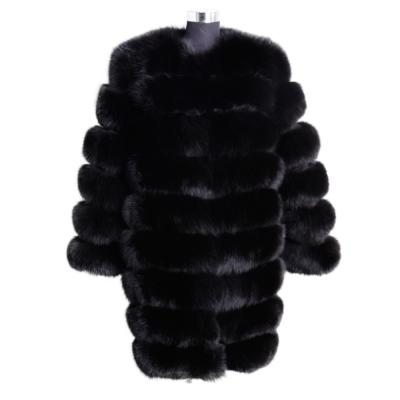 China Winter Fashion Sustainable Luxury Long Natural Fox Fur Jacket Real Fur Coat For Women for sale