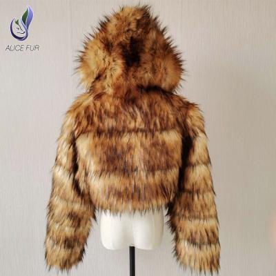 China Sustainable New Arrivals Custom Color Winter Warm Plus Size Winter Faux Fur Coats For Lady for sale