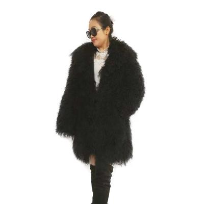 China Wholesale Plus Size ALICEFUR Fashion Genuine Tibetan Mongolian Lamb Fur Coat For Women Winter for sale