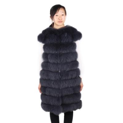 China Custom Size Luxury Female Fluffy Fashion Detachable Fur Invest Autumn Winter 100% Real Fur Vest Women's Soft Fox Vest for sale