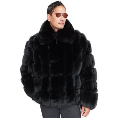 China New fashion men's winter plus size plus size fur jacket warm fox fur coat with thick fur collar for sale