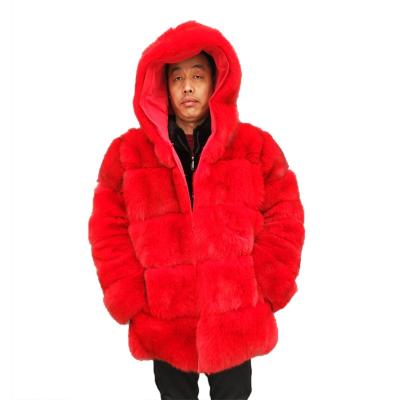 China High Quality Thick And Warm Fur Jacket Winter Man Fox Fur Coat Hooded Thick Warm Outerwear For Men for sale