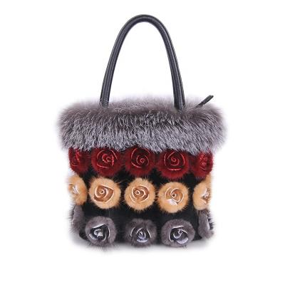 China Fashion Ladies Mink Fox Fur Handbag Girl Luxury Shopping Cute And Soft Purse Shoulder High Quality Mini Bags Women Handbags Cheap for sale