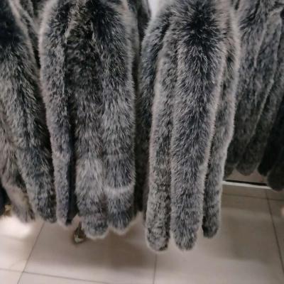 China Factory Price High Quality Soft And Fluffy True Blue Fox Fur Trim For Hood And Collar for sale