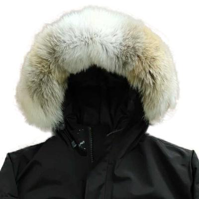 China Real Genuine Coyote Wolf Fur Collar Soft High Quality Natural Trim Hood Trim Panels For Dow Jackets for sale