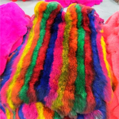 China Rex Rabbit Fur Skin Custom 100% Natural Large Size Soft and Fluffy Dyed Rex Rabbit Fur Pelt For Sale for sale