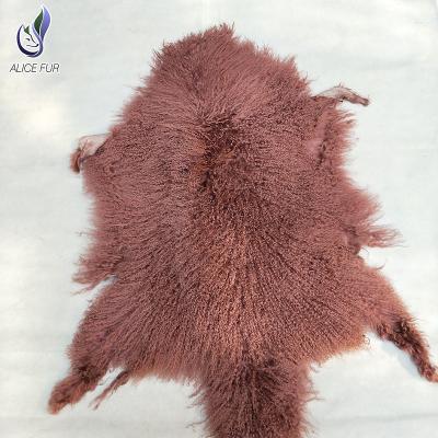 China Long Curly Hair Price Mongolian Lamb Fur Leather Skin 100% Real Chinese High Quality Cheap Long Fur Skin for sale