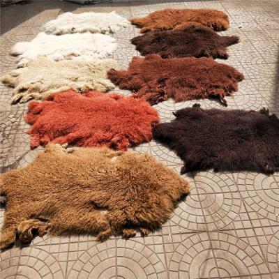 China ALICEFUR Long Curly Fur ALICEFUR Long Curly Hair Mongolian Sheepskin Wholesale Custom Color Sheepskin For Sale for sale