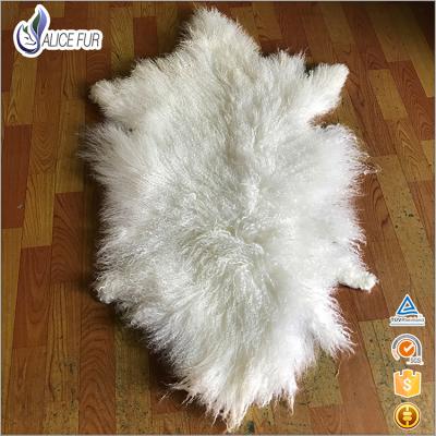 China ALICEFUR Real Lamb Fur Blanket Tibetan Goat Skin Long And Curly Blanket Sheep Skin Curly Fur for sale