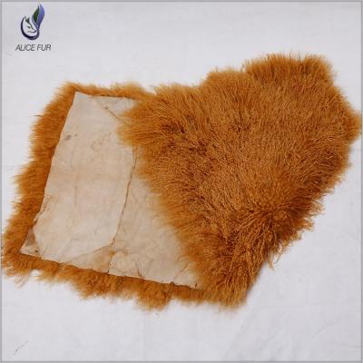 China Wholesale Long Curly Hair Tibetan Mongolian Sheepskin Fur Blankets for sale