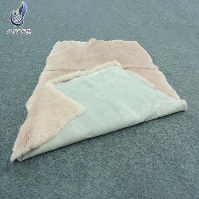 China Stylish New Arrival Knitted Rex Rabbit Fur Blankets Garment Full Price Rex Rabbit Skin Blankets for sale