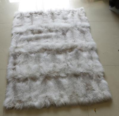 China Soft And Plush 150 X 100 Cm Real Soft Plush Blue Fox Fur Blanket For Babies for sale