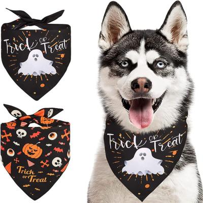 China Sustainable Custom Plaid Pattern Washable Adjustable Bibs Dog Bandana Helloween Festival Pet Triangle Scarf for sale