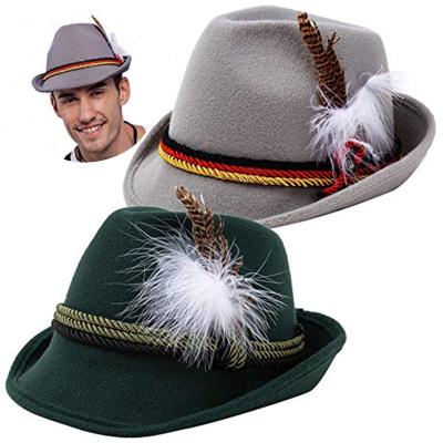 China Casual Hot Sale Special Design For Gentleman Party Outdoor Business Feather Decorative Fedora for sale