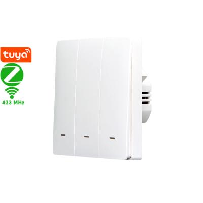 China PC UL94V-0 No Neutral Wire Needed OEM Customized RF433+ WiFi Smart Wall Lamp Switch Life / Tuya Wireless Remote Switch for sale