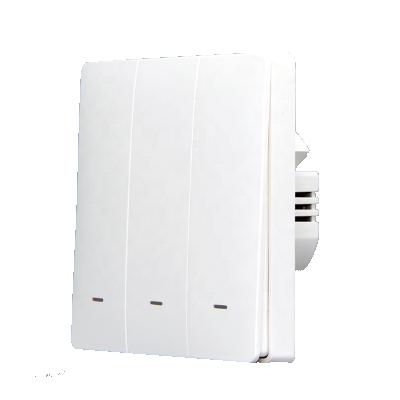 China PC X703A-LG EU Standard Tuya Smart Zigbee 3gang Lno-neutral Lamp Switch UL94V-0 for sale