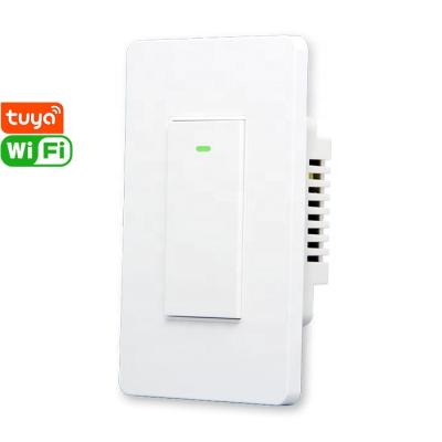 China Standard PC UL94V-0 + X801S USA Live+Neutral Tempered Glass Lamp Switch Tuya Smart Wi-Fi 1gang for sale