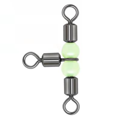 China Brass CROSS LINE BEARING SWIVEL WITH LUMINOUS BEADS fishing tackle accessories for sale