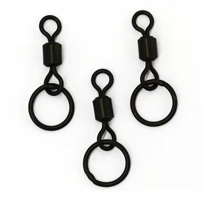 China Large Solid Matte Brass Black Ring Carp Swivel Fishing for sale