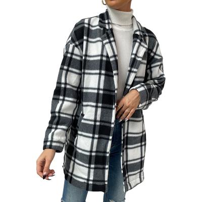 China Anti-wrinkle wholesale factory price women cheap fall-winter plus size plaid loose anorak for sale