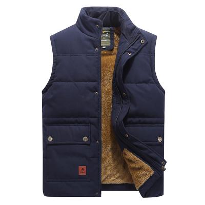 China Thermal Storage To Keep Warm/Soft Fabric 2021 Winter Warm Vest Pocket Fleece Big Striped LOGO Custom Thick Cotton Vest Autumn And Winter Vest&Waistcoat for sale