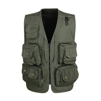 China Fisherman Sleeveless Zipper Vest Men's Casual Vests Multi-Function Warm Custom Service Jacket Pockets QUICK DRY for sale