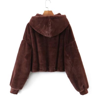 China Fuzzy Thick Velvet Hoodie Custom Women's Inter Warm Hoodies Anti-pilling Fluffy Hoodie Manufacturer for sale