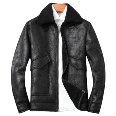 China Good Quality Zipper Winter Motorcycle Windproof Jacket Windproof With Fur Leather Jacket Men for sale