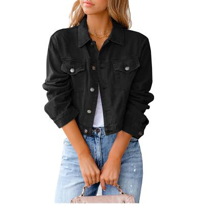 China 2021 hot sale Anti-wrinkle denim long sleeve women's fashion denim lattice causal jacket for women for sale