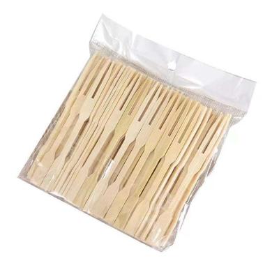 China Disposable Bamboo Fork Wooden Fruit Fork 89mm for sale