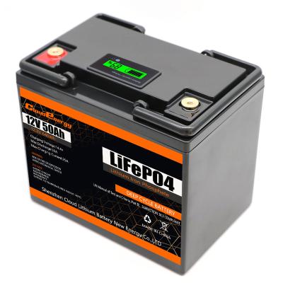 China Toys OEM Logo 12.8V 50Ah BMS 12V IP61Lifepo4 Battery Pack Front Terminal Battery for sale