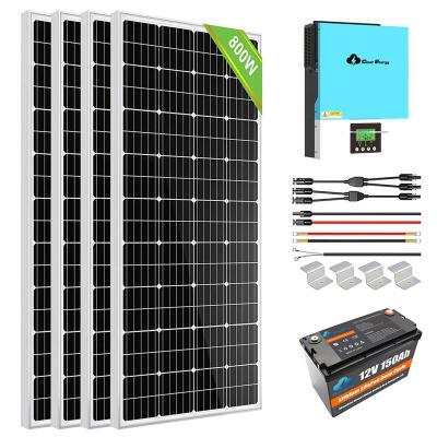 China Home Smart Hybrid Photovoltaic Home Off Grid 800w Systems 5Kwh 10Kwh 15Kwh 20Kwh 25Kwh 30Kwh Home Solar System Solar Power Kit for sale