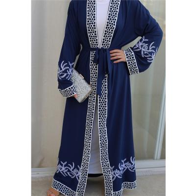 China Hot Sale Polyethersulfone 2022Spring Front Open Muslim Araba Abaya Islamic Dress for sale