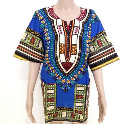 China Hot Selling Multicolor Unisex Dashiki Short Shirt African Dashiki Amazone Short Sleeve Men Clothing for sale