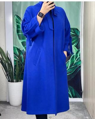 China Plus Size High Quality Genuine Sheep Sheared Womens Clothing 3/4 Outer Sleeve Lambs Wool Jackets For Women Muslim Clothing Knee Length Solid for sale