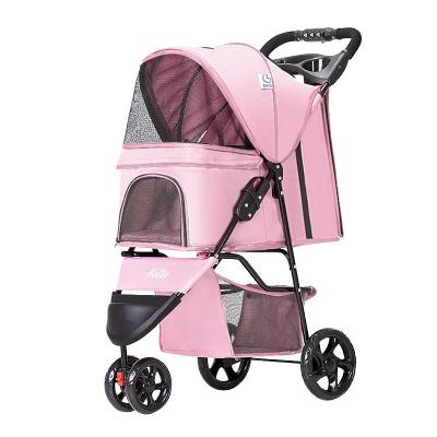 China Durable High Quality Luxury Folding Portable Pet Cart For Dogs Cats Waterproof Outdoor Pet Stroller for sale