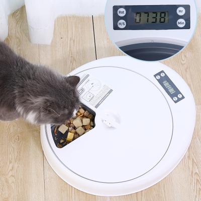 China Hot Selling Automatic 5 Meal Automatic Pet Feeder With Digital Timer Dog Cat Slow Feeder for sale