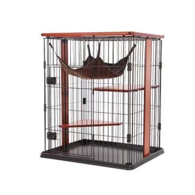 China Wooden Cage Cat Villa House Preferential Wholesale Viable Cage Multi-storey Home Metal Pet Pet Cage for sale