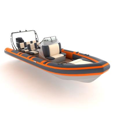 China CE 5.8m 19ft PVC aluminum tube hypalon rib hull inflatable high speed fishing boat with motor for sale for sale