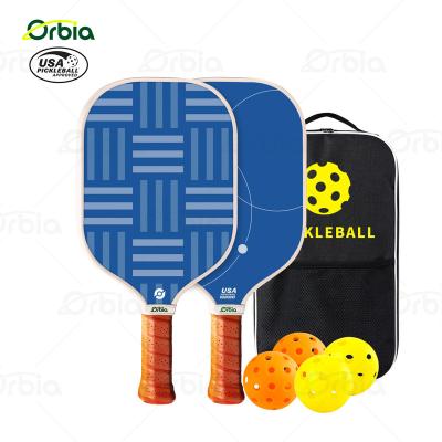 China Customized Orbia Edge Guard Professional Pickleball Paddle Racquet Carbon Fiber Pickleball Paddle Set Of 2 With Net for sale