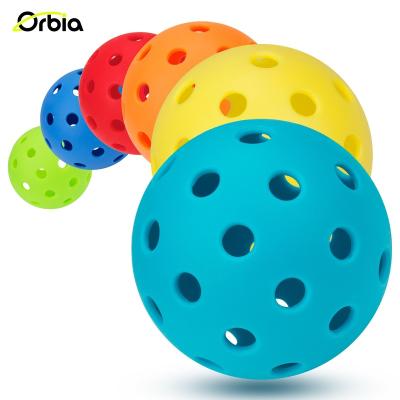 China Durable Orbia Custom Logo Sport Training Plastic Piackleball 74Mm 40 Holes Outdoor Pickleball Balls for sale