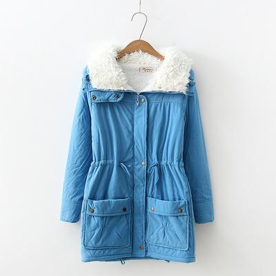 China Anti-wrinkle Women's Winter Outerwear Cotton-padded Warm Wadded Jacket Long Waist Thick Coat for sale